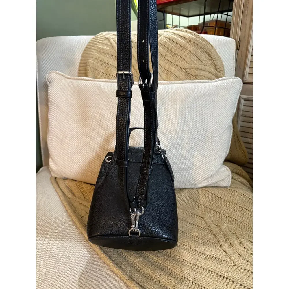 Coach Amelia Convertible Backpack Black Leather CL408 Crossbody/Shoulder - Picture 6 of 11